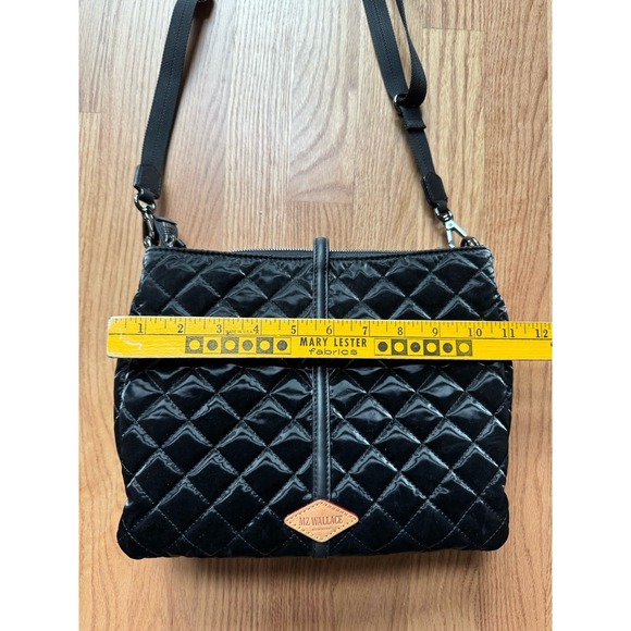 MZ Wallace Crosby Crossbody Black Quilted Nylon Bag - Multi-Strap Designer Purse - Picture 13 of 13